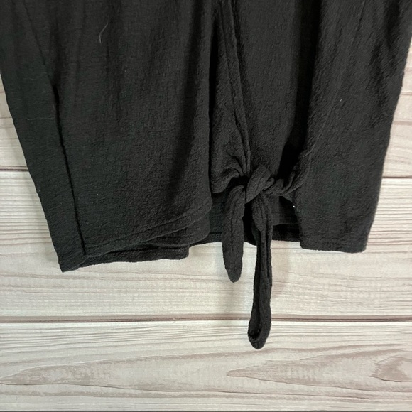 Madewell Texture and Thread Wrap Tie Top in Black - Picture 5 of 9